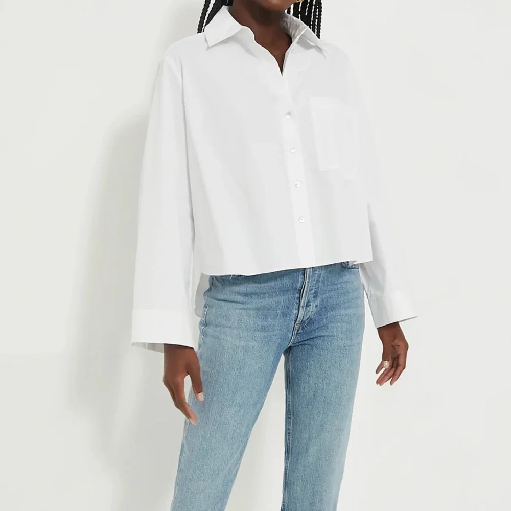 White Mara Cropped Button Down - Picture 4 of 11